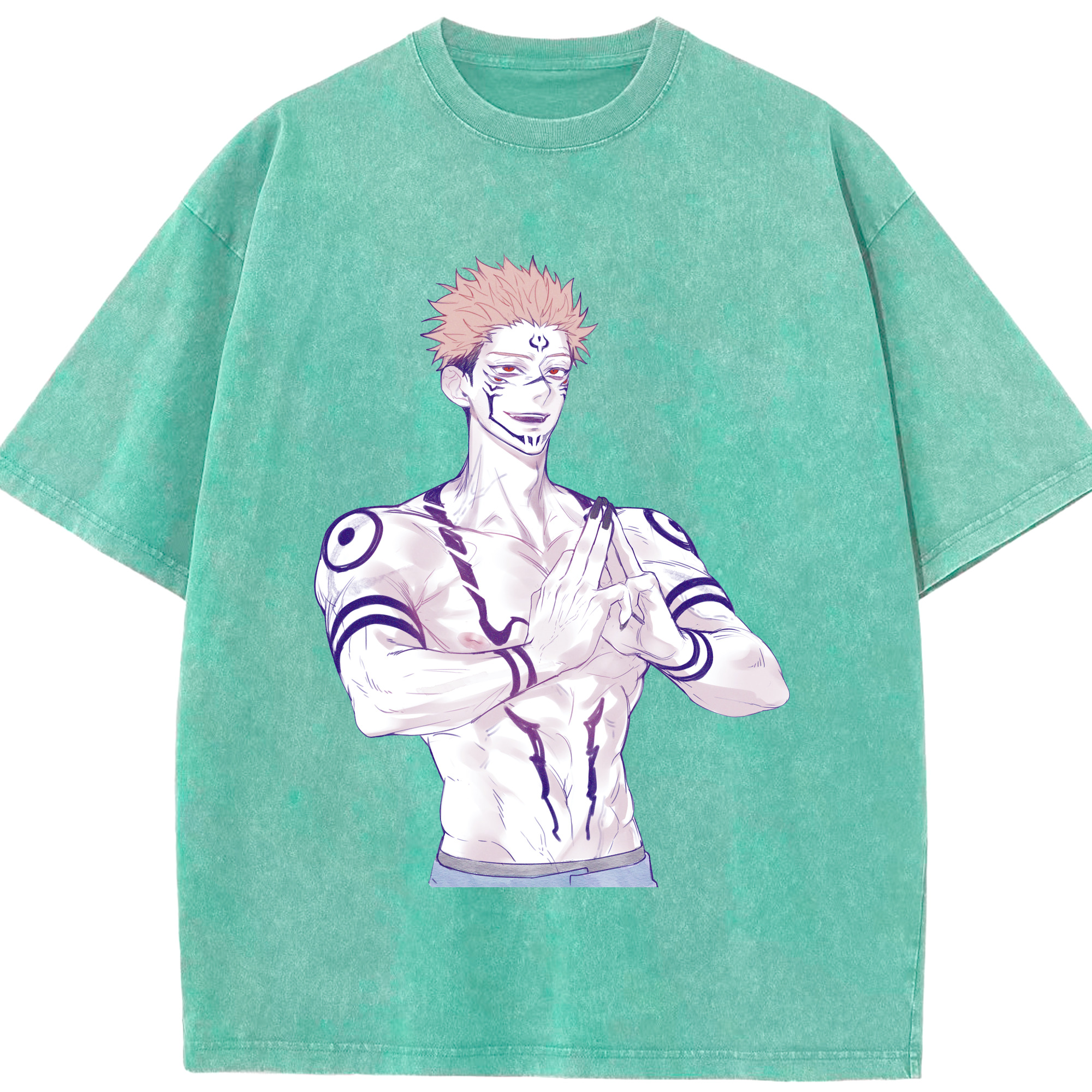 （画像用） 呪術廻戦 Jujutsu Kaisen 綿100% ヴィンテージ風 半袖Tシャツ（フロントプリント）